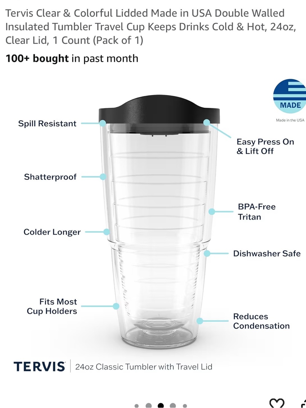 Daiquiri Deck Tumbler - Purple Lid, Yellow Logo - Picture 5 of 6